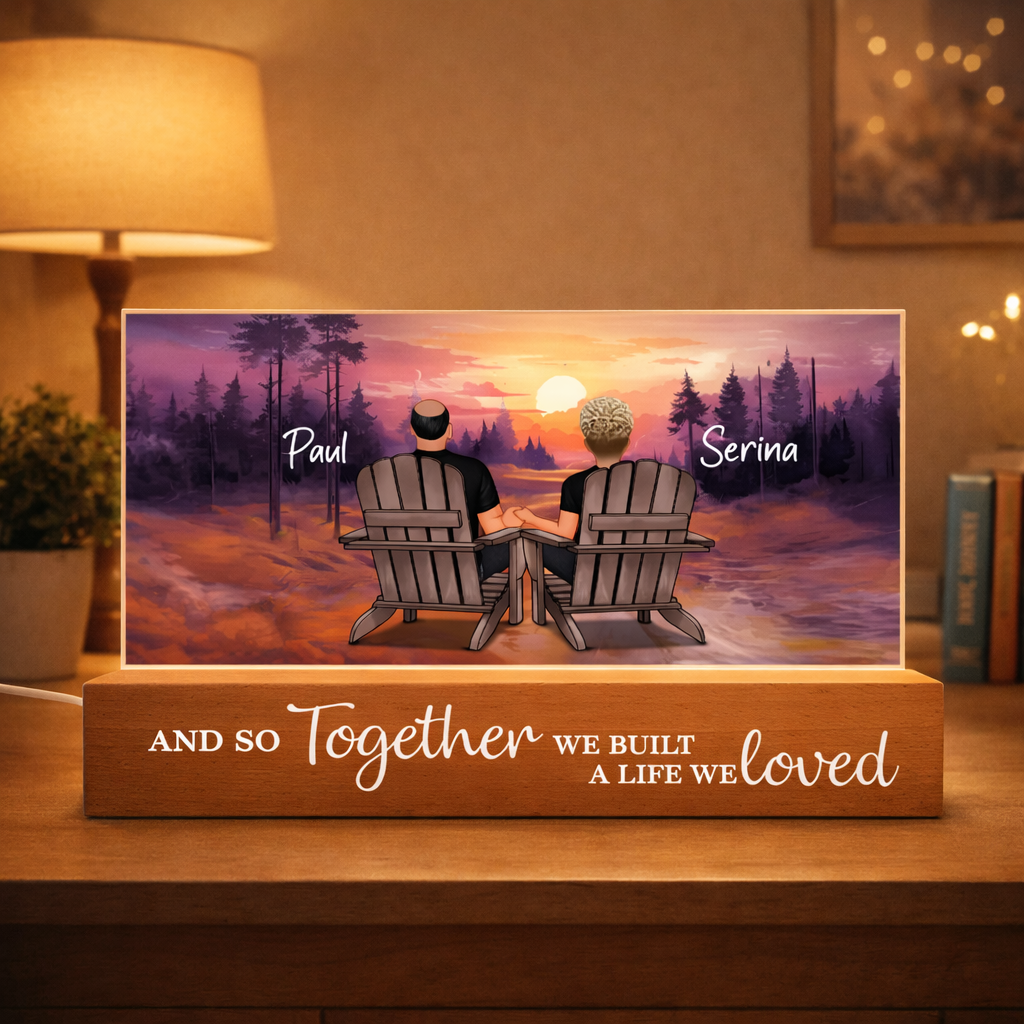 Personalized Couple Beach LED Night Light Acrylic Plaque