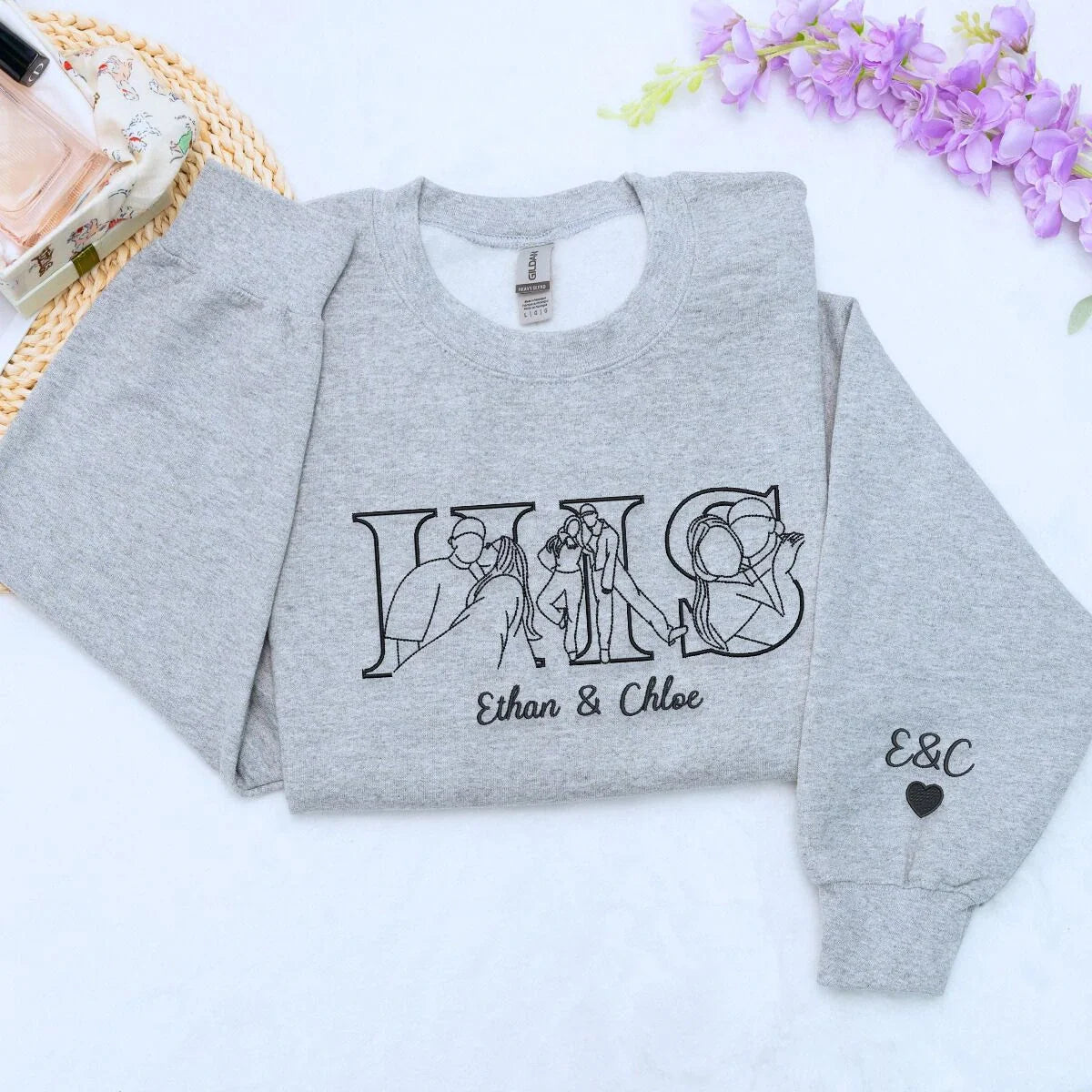 Sport Gray His and Her Couple Sweatshirt, a meaningful and unique gift for your other half boyfriend girlfriend